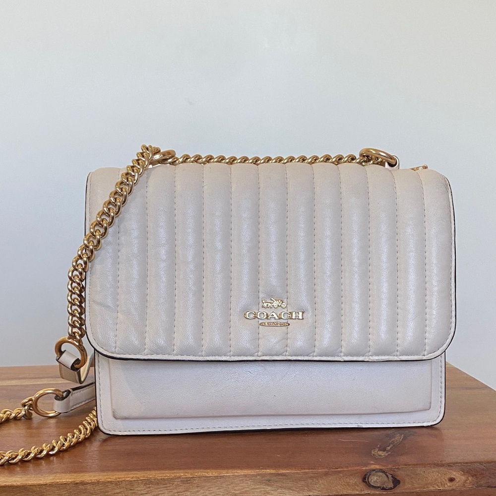 Coach Cream Quilted Crossbody Bag
